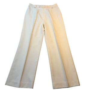 Vintage Cream High Waisted Wide Leg Trousers Slacks Plus Size 18 70s 80s Retro